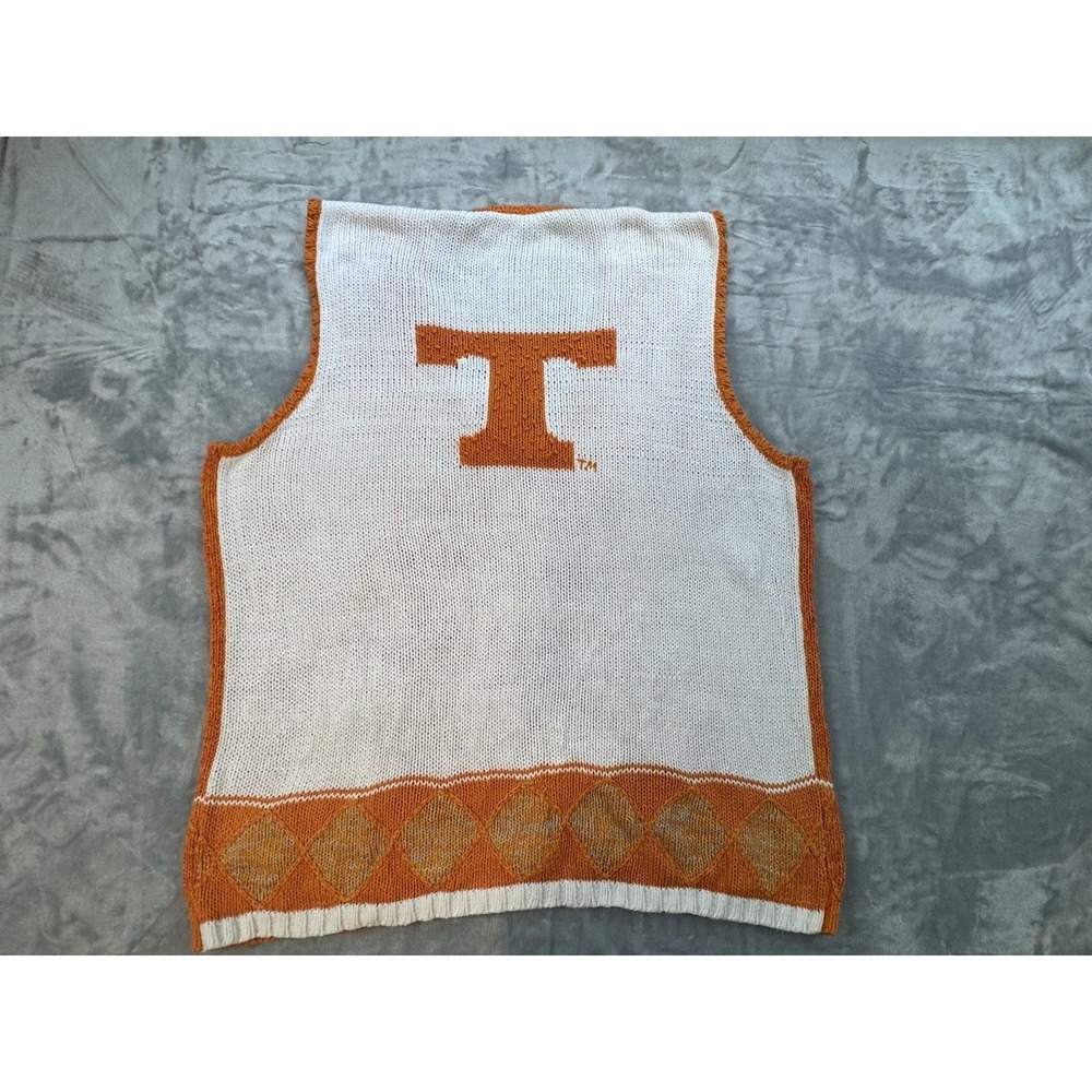 Vintage Birch Bros Vest Tennessee Volunteer Adult 3XL Orange Knit Cardigan - Picture 2 of 9